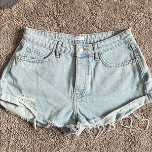 Forever 21 Light Blue Distressed Jean Shorts